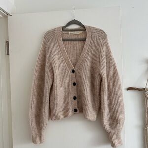 Elegant Beige Button-Up Cardigan